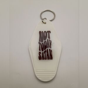 Vintage Style Not Today Satan Keychain